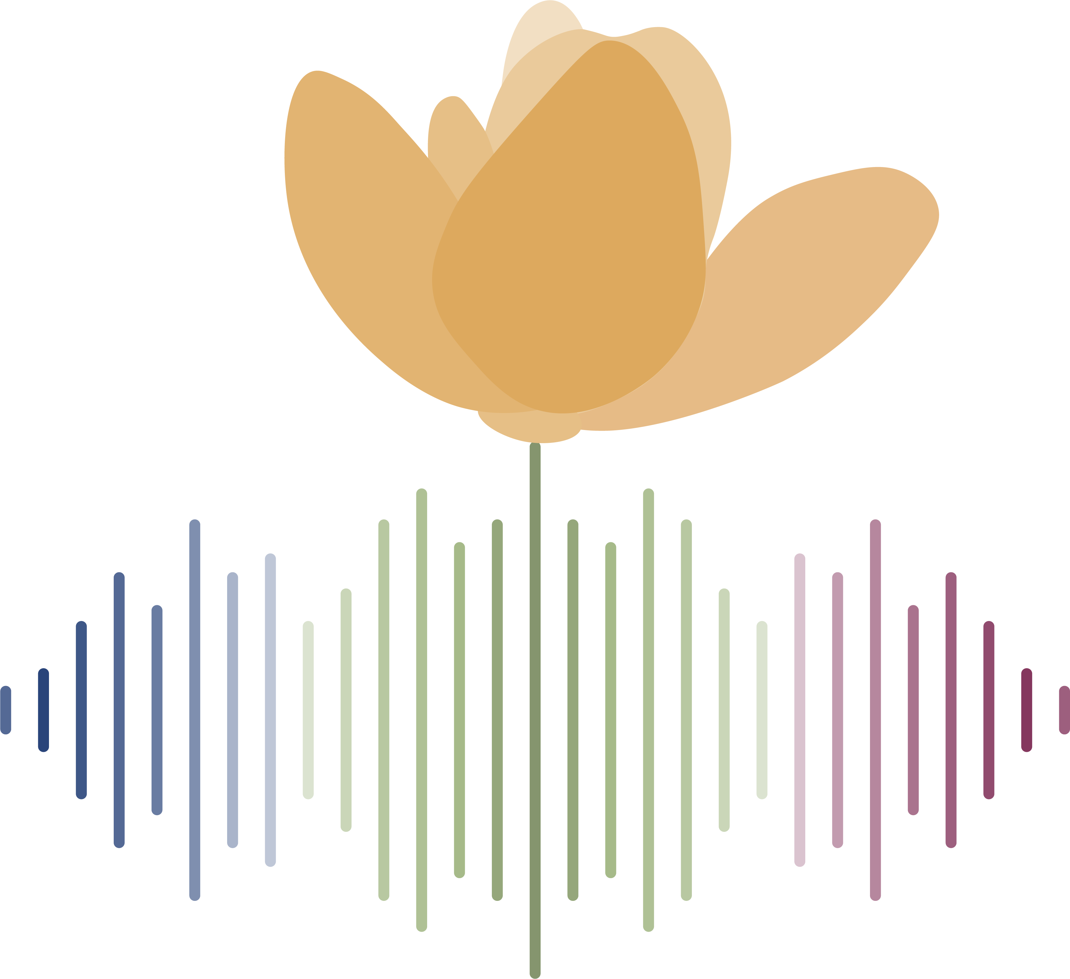 A sound wave with a flower blooming